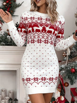Vestido Jersey Navideño Para Mujer | Estampado Renos