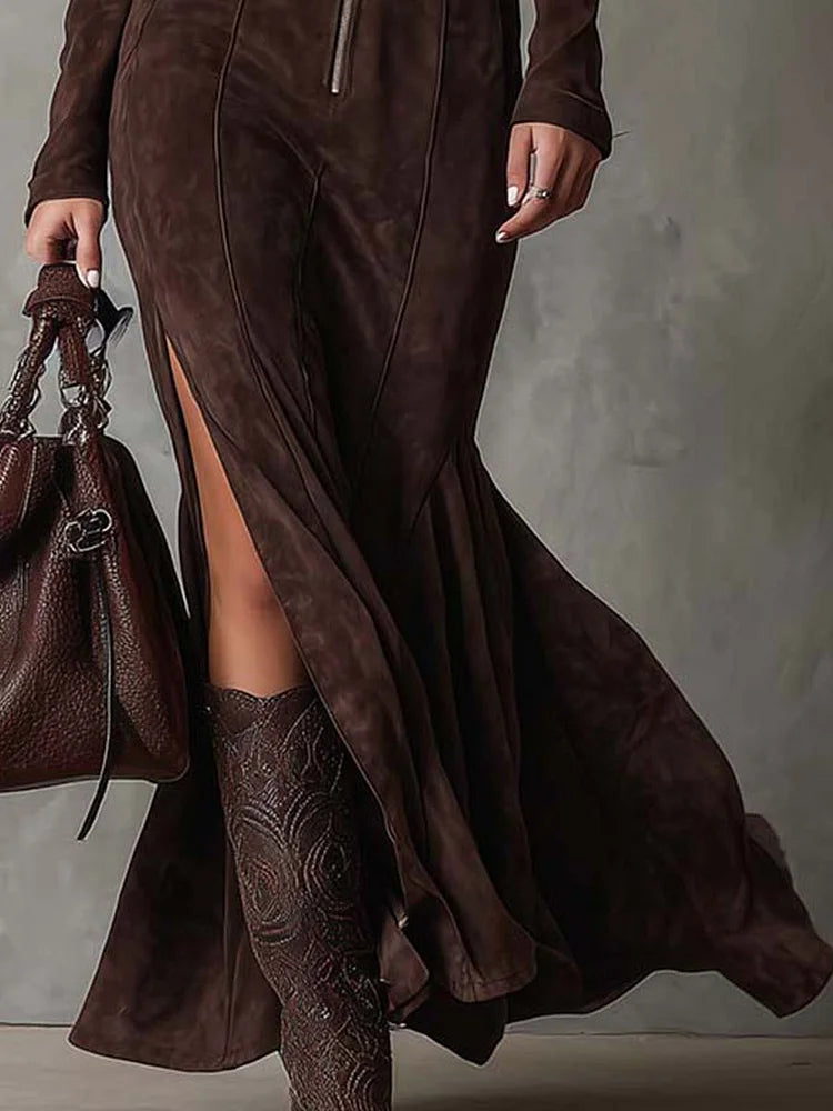 Vestido Largo Con Cremallera Para Mujer | Cinturón Incluido · SeemSeem