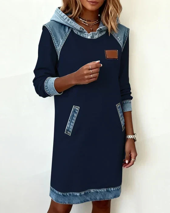 Vestido Sudadera Con Capucha Para Mujer | Detalle Denim · SeemSeem
