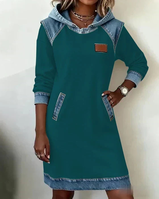 Vestido Sudadera Con Capucha Para Mujer | Detalle Denim · SeemSeem