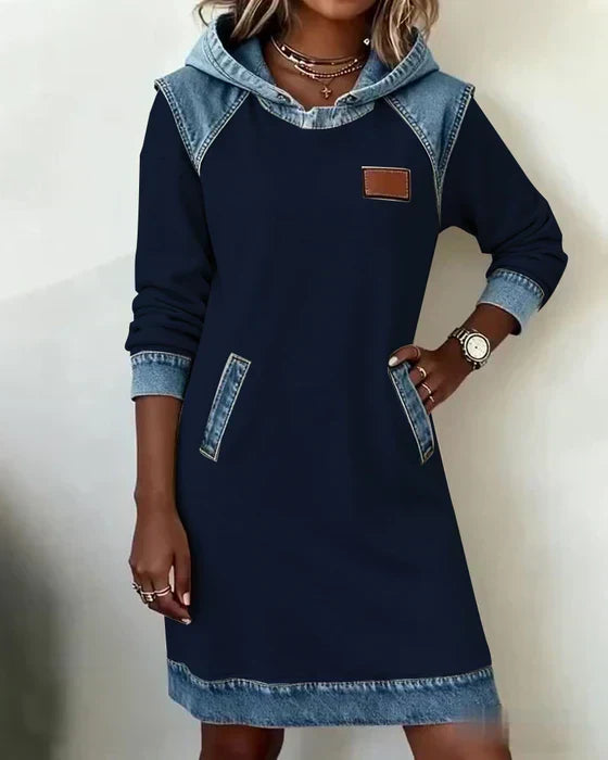 Vestido Sudadera Con Capucha Para Mujer | Detalle Denim · SeemSeem