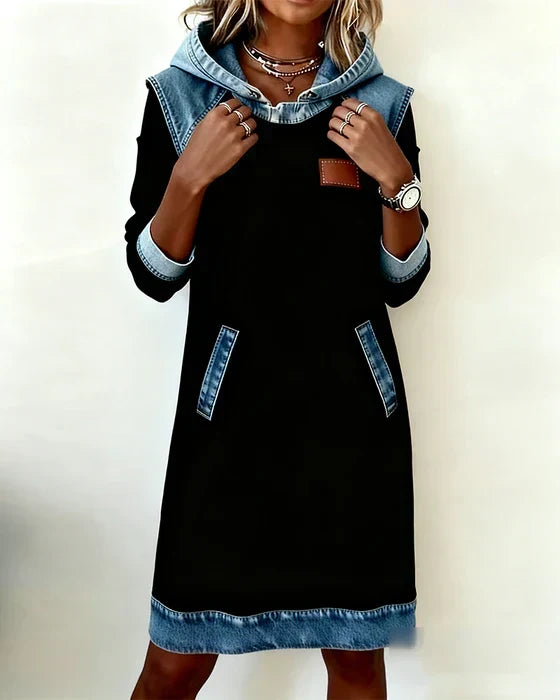 Vestido Sudadera Con Capucha Para Mujer | Detalle Denim · SeemSeem