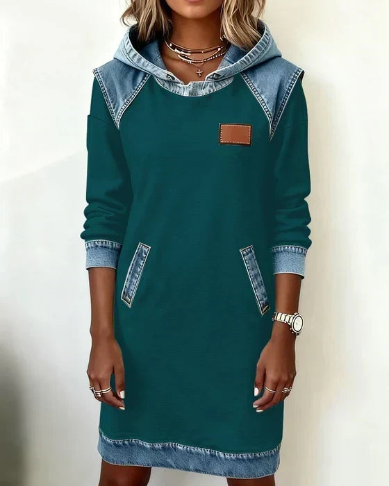 Vestido Sudadera Con Capucha Para Mujer | Detalle Denim · SeemSeem