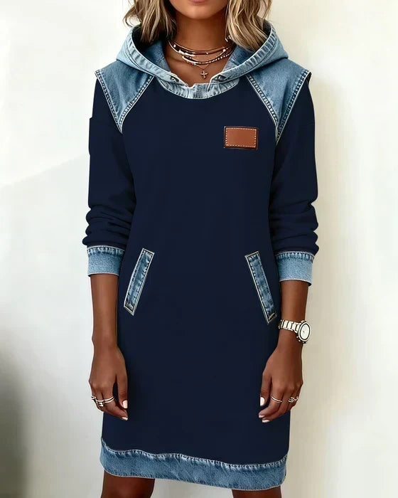 Vestido Sudadera Con Capucha Para Mujer | Detalle Denim · SeemSeem