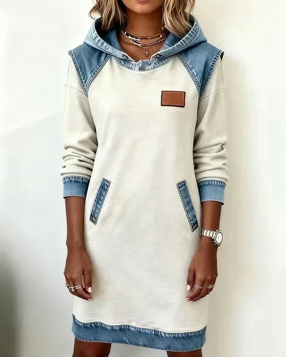 Vestido Sudadera Con Capucha Para Mujer | Detalle Denim · SeemSeem