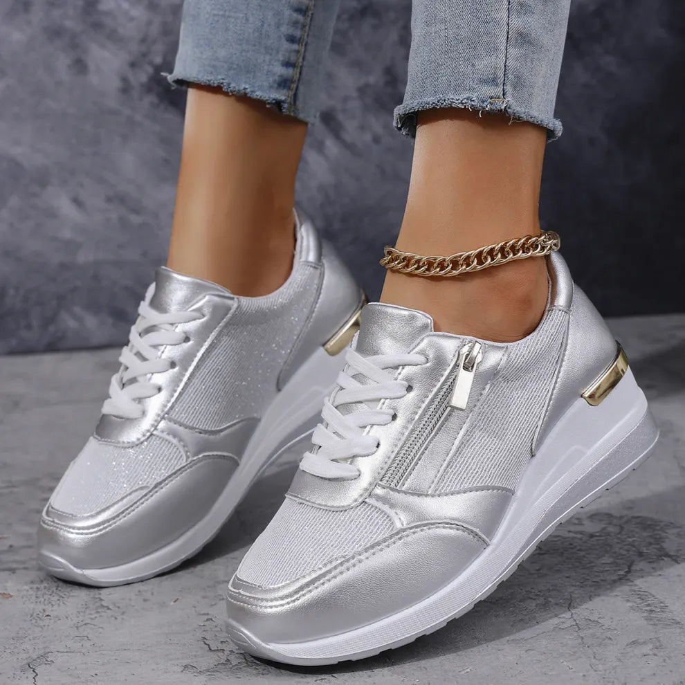 Zapatillas Con Cordones Para Mujer | Cremallera Lateral · SeemSeem