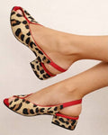 Zapatos De Tacón Peep Toe Para Mujer | Estampado Leopardo