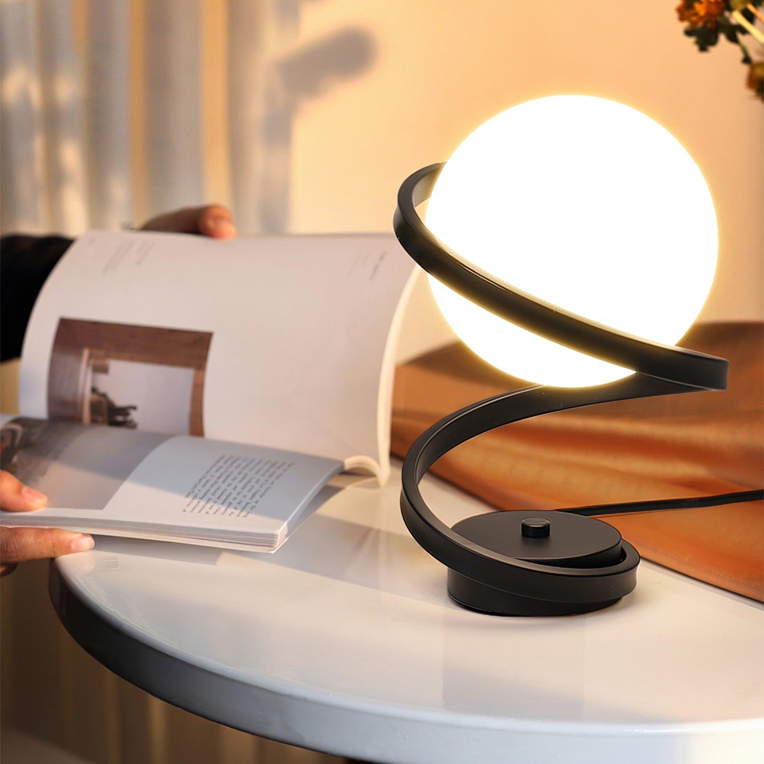 Lámpara De Mesa Moderna | Globo Espiral · SeemSeem