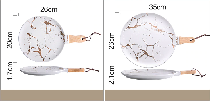 Set De Bandejas Decorativas | Vajilla Con Diseño Marmoleado-Serveware-SeemSeem
