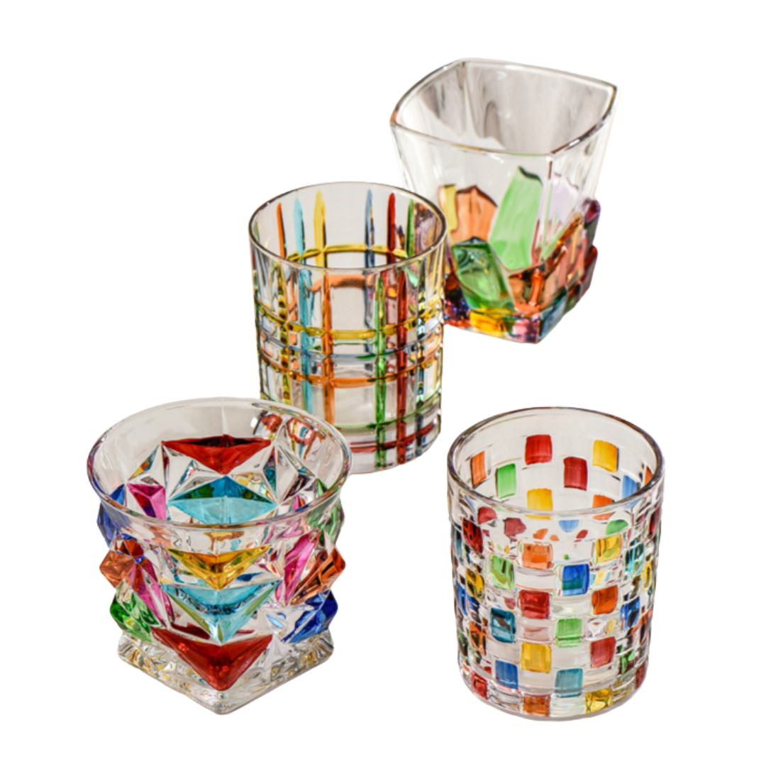 Vaso Decorativo Con Base Geométrica | Cristalería Artística De Mesa-barware-SeemSeem