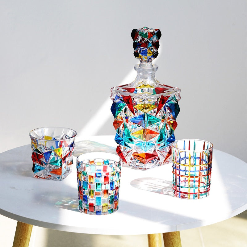 Vaso Decorativo Con Base Geométrica | Cristalería Artística De Mesa-barware-SeemSeem