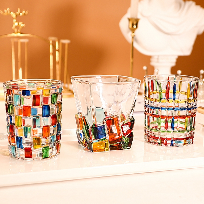 Vaso Decorativo Con Base Geométrica | Cristalería Artística De Mesa-barware-SeemSeem