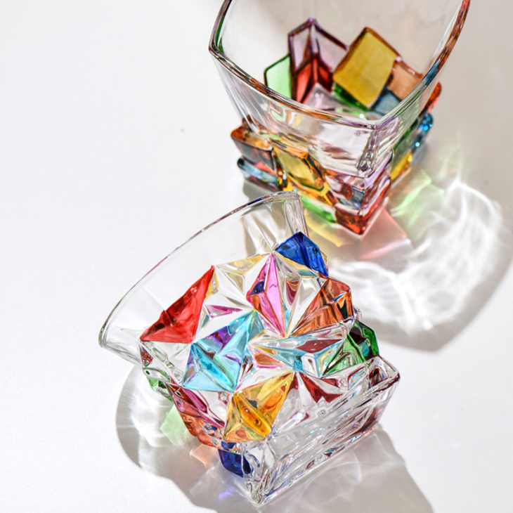 Vaso Decorativo Con Base Geométrica | Cristalería Artística De Mesa-barware-SeemSeem