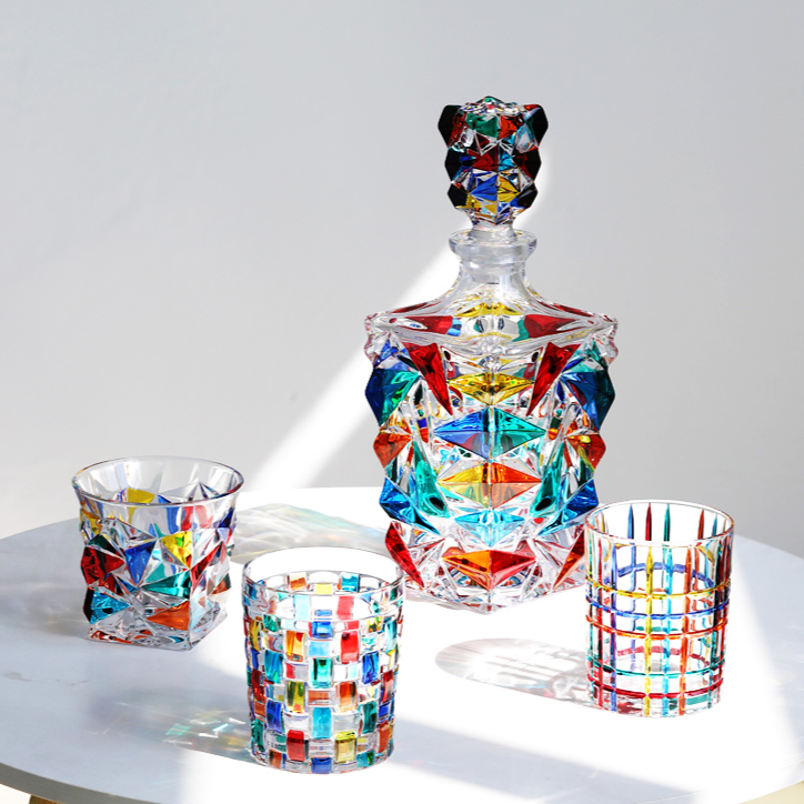Vaso Decorativo Con Base Geométrica | Cristalería Artística De Mesa-barware-SeemSeem