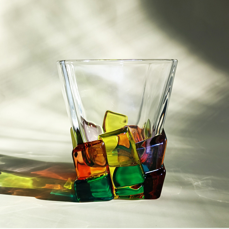 Vaso Decorativo Con Base Geométrica | Cristalería Artística De Mesa-barware-SeemSeem